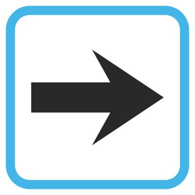 Ok sağ vektör simgesi bir çerçeve içinde