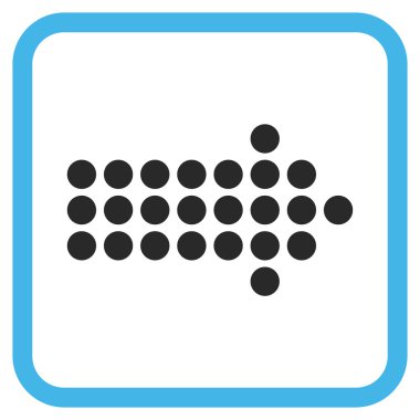 Noktalı ok doğru vektör simgesi bir çerçeve içinde