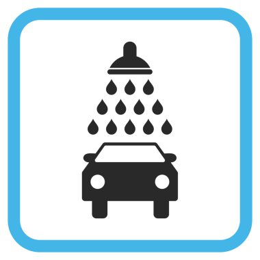 Araba duş vektör simgesi bir çerçeve içinde