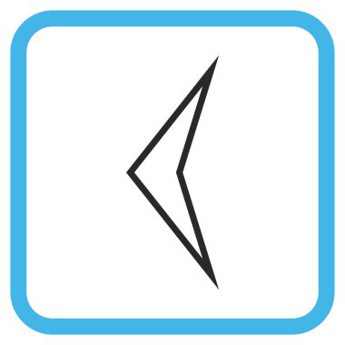 Ok ucu sol vektör simgesi bir çerçeve içinde