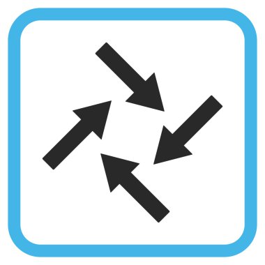 Merkezcil oklar bir çerçeve içinde simge vektör