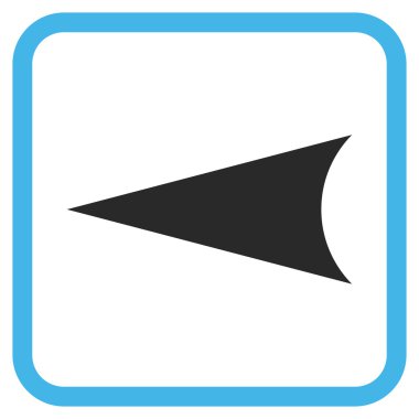 Ok ucu sol vektör simgesi bir çerçeve içinde