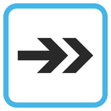 Ok sağ vektör simgesi bir çerçeve içinde