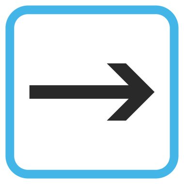 Ok sağ vektör simgesi bir çerçeve içinde