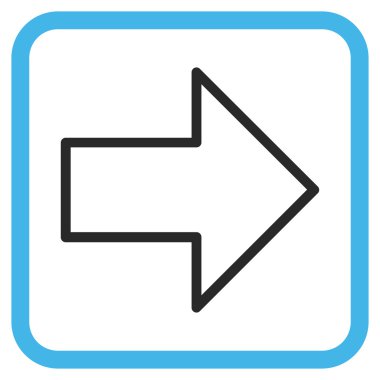 Ok sağ vektör simgesi bir çerçeve içinde