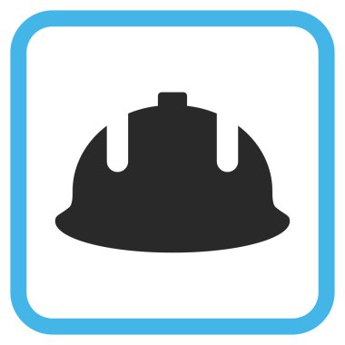 İnşaat kask vektör simgesi bir çerçeve içinde