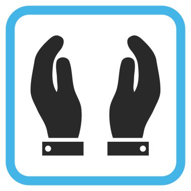 Bakım el vektör simgesi bir çerçeve içinde