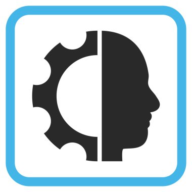 Cyborg dişli vektör simgesi bir çerçeve içinde