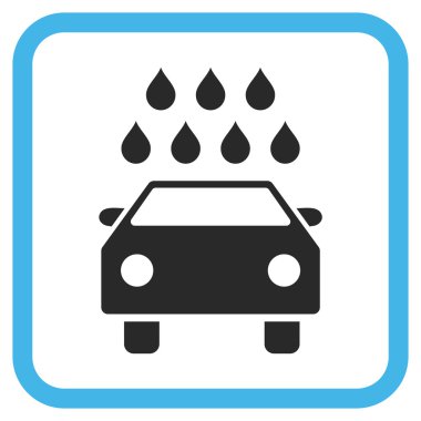 Araba duş vektör simgesi bir çerçeve içinde