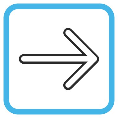 Ok sağ vektör simgesi bir çerçeve içinde