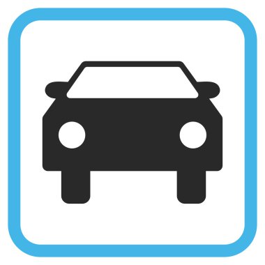 Araba vektör simgesi bir çerçeve içinde