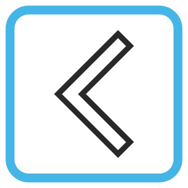 Ok ucu sol vektör simgesi bir çerçeve içinde