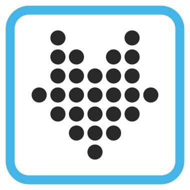 Vektör simgesi bir çerçeve içinde aşağı noktalı ok