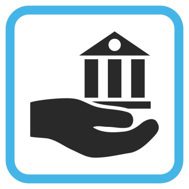 Banka hizmet vektör simgesi bir çerçeve içinde