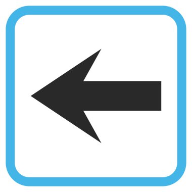 Ok sol vektör simgesi bir çerçeve içinde