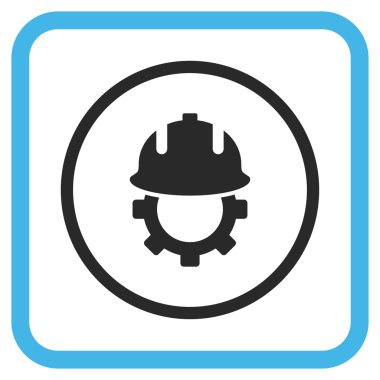 Geliştirme kask vektör simgesi bir çerçeve içinde