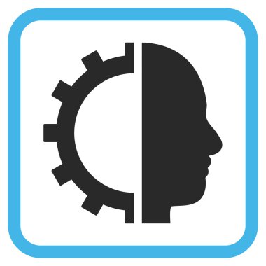 Cyborg dişli vektör simgesi bir çerçeve içinde