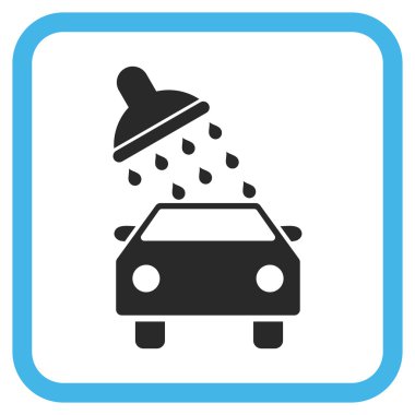 Oto yıkama vektör simgesi bir çerçeve içinde