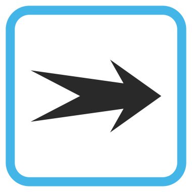 Ok sağ vektör simgesi bir çerçeve içinde