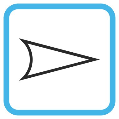 Ok ucu doğru vektör simgesi bir çerçeve içinde