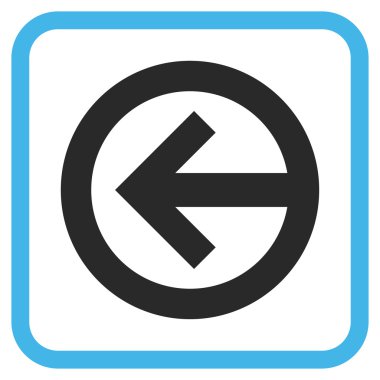 Yön sol vektör simgesi bir çerçeve içinde