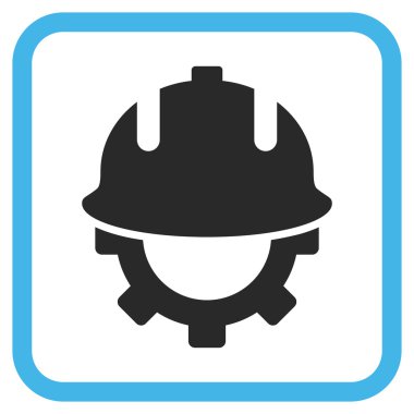 Geliştirme kask vektör simgesi bir çerçeve içinde