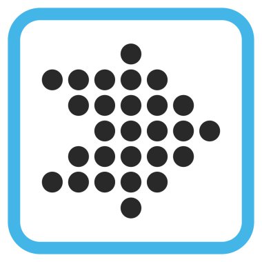 Noktalı ok doğru vektör simgesi bir çerçeve içinde