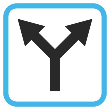 Vektör simgesi bir çerçeve içinde yukarı çatallanma ok