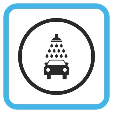 Araba duş vektör simgesi bir çerçeve içinde