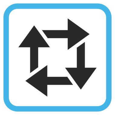 Geri dönüşüm vektör simgesi bir çerçeve içinde