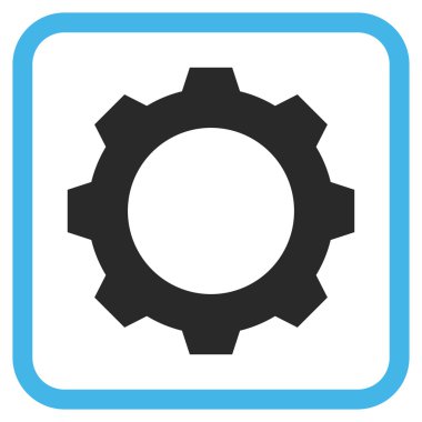 Dişli vektör simgesi bir çerçeve içinde