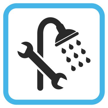 Duş sıhhi tesisat vektör simgesi bir çerçeve içinde