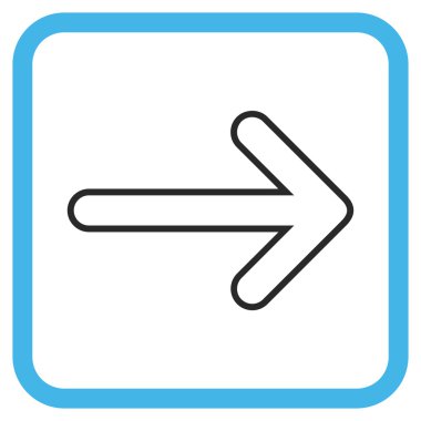 Yuvarlak ok doğru vektör simgesi bir çerçeve içinde