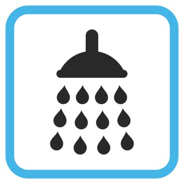 Duş vektör simgesi bir çerçeve içinde