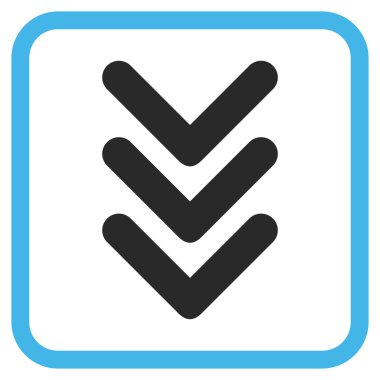 Vektör simgesi bir çerçeve içinde aşağı çift ok ucu