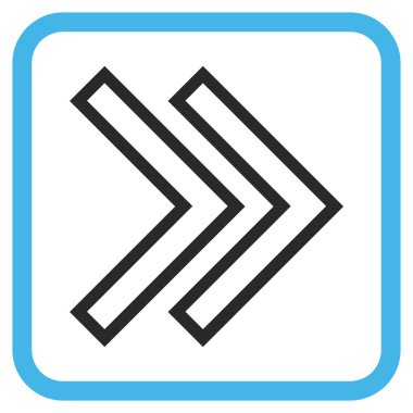 Üst karakter doğru vektör simgesi bir çerçeve içinde