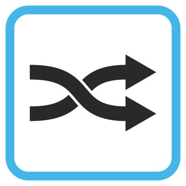 Shuffle okları doğru vektör simgesi bir çerçeve içinde