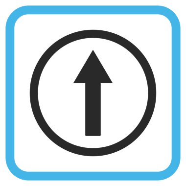 Bir çerçeve içinde yukarı yönlü ok vektör simgesi