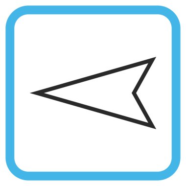 İşaretçi sol vektör simgesi bir çerçeve içinde