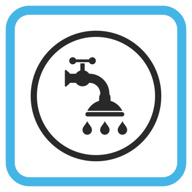 Duş musluk vektör simgesi bir çerçeve içinde