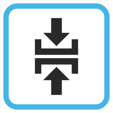 Basın düşey yönde vektör simgesi bir çerçeve içinde