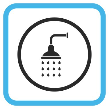 Duş vektör simgesi bir çerçeve içinde