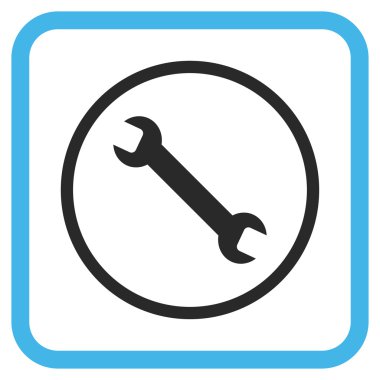 İngiliz anahtarı vektör simgesi bir çerçeve içinde