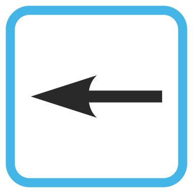 Keskin ok sol vektör simgesi bir çerçeve içinde