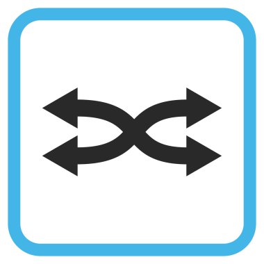 Shuffle okları yatay vektör simgesi bir çerçeve içinde