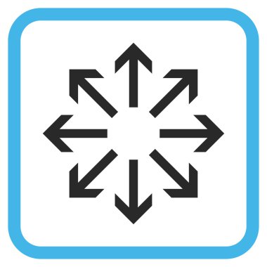 Radyal oklar bir çerçeve içinde simge vektör