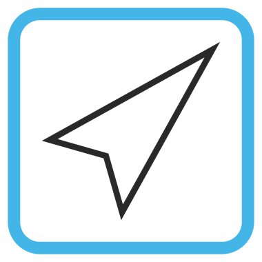 İşaretçiyi doğru yukarı vektör simgesi bir çerçeve içinde