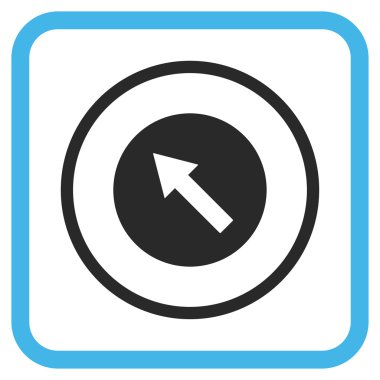 Yukarı Sağdan sola yuvarlak ok vektör simgesi bir çerçeve içinde