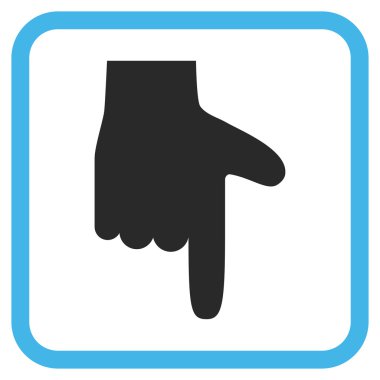 Vektör simgesi bir çerçeve içinde aşağı el işaretçisi