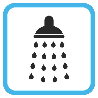 Duş vektör simgesi bir çerçeve içinde